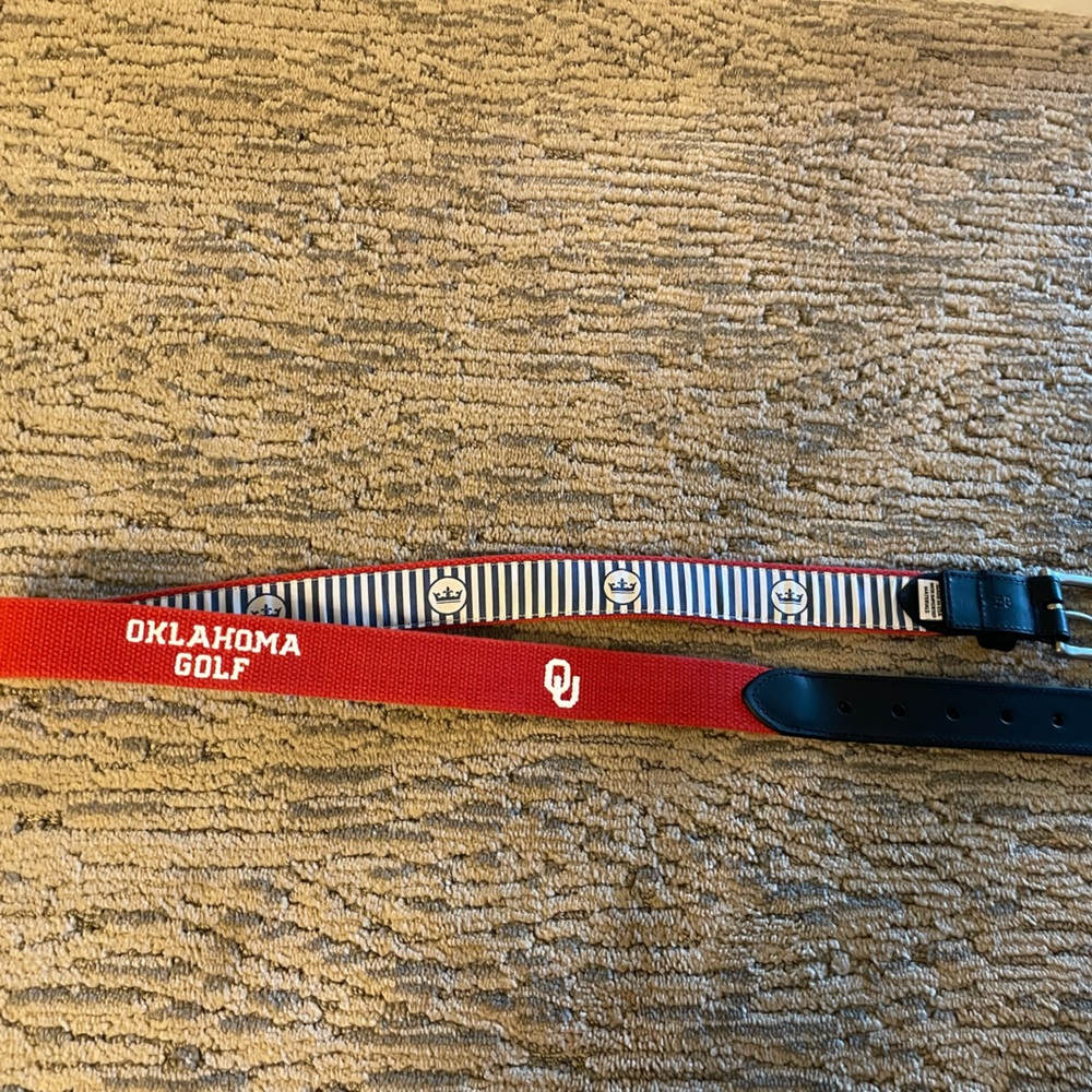 New Peter Millar OU Golf belt 38